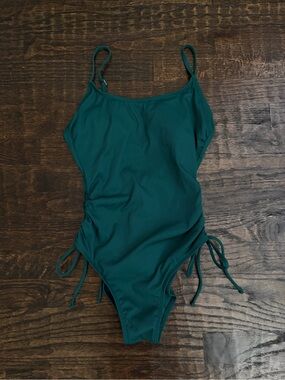 Target Women's Teal Ribbed One-Piece Swimsuit